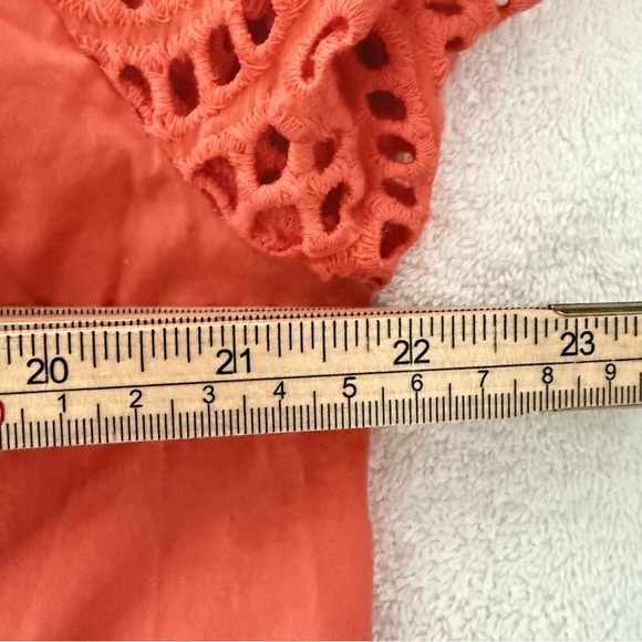 H by Halston Short Sleeve Mix Media Eyelet Cotton Blouse Top Size M - Picture 6 of 8